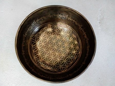 Flower of life klankschaal 17-18 cm