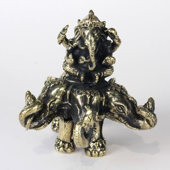Ganesha op driekoppige olifant 4.5 cm