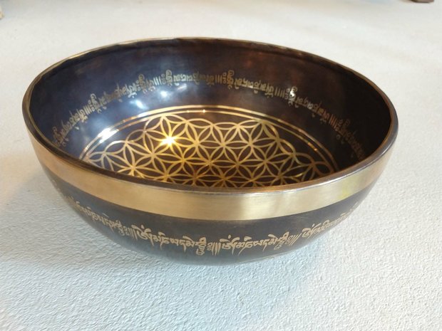 Flower of life klankschaal 19-20 cm