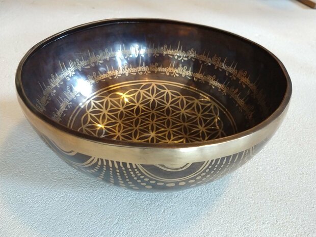 Flower of life klankschaal 23-26 cm