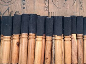 Klopper hout - leer tiny Ø 20mm (N) -zwart